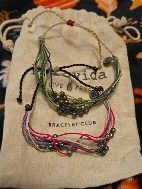 Two Pura Vida Multicolor Beaded String Bracelet Set